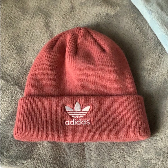 adidas trefoil beanie pink